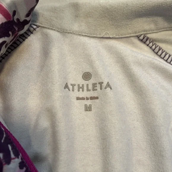 Athleta Quarter Zip Floral Pullover Size Medium - Picture 3 of 8